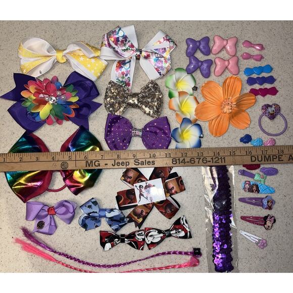 Little Girls Hair Accessory Lot, Bows Clips Bands & Barrettes, Fancy Fun Joy - Picture 7 of 12